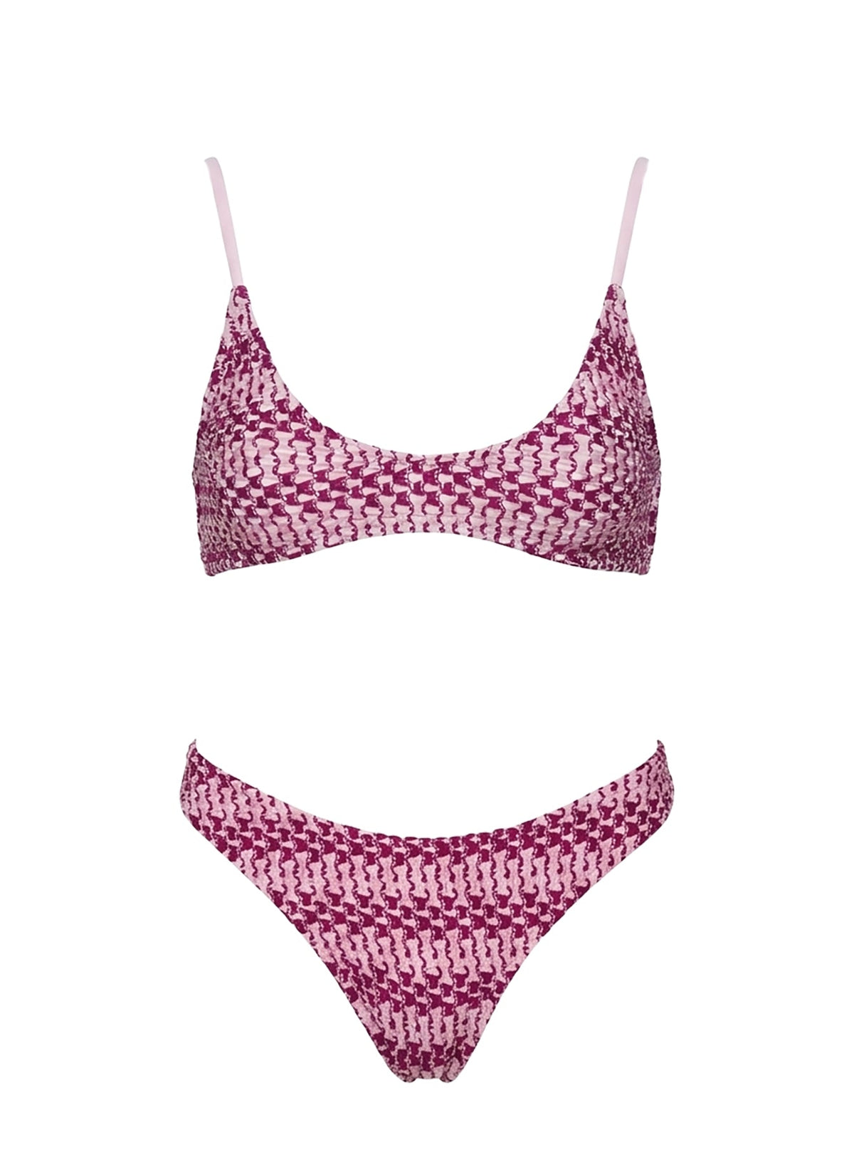 Esplanade High Side Bikini Bottoms Pink Stripe