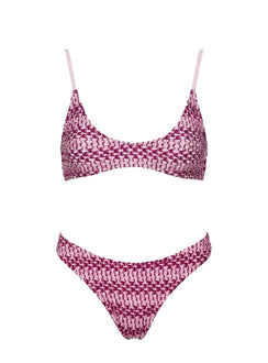 Esplanade High Side Bikini Bottoms Pink Stripe