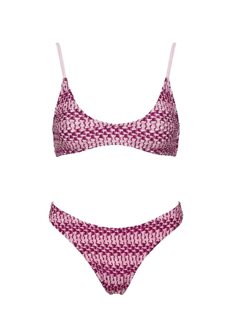 Esplanade High Side Bikini Bottoms Pink Stripe