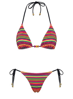 Jenner Tie Side Bikini Bottoms Rainbow Stripe