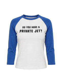 Jet Style Long Sleeve Graphic Raglan Top Blue / White