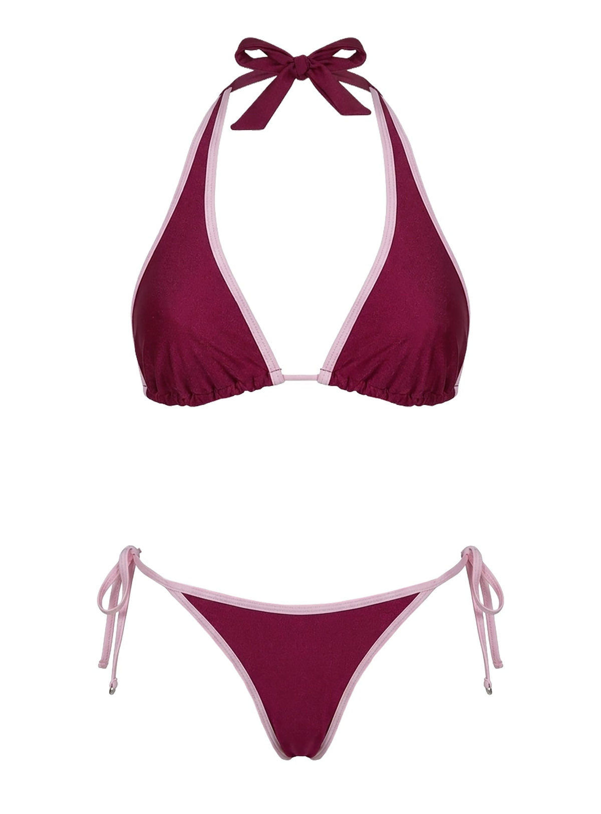 Mikaya Beaded Tie Side Bikini Bottoms Fuschia