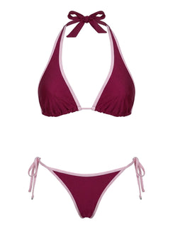 Mikaya Beaded Tie Side Bikini Bottoms Fuschia
