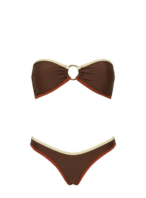 Macs Bandeau Bikini Top Brown