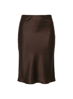 Somani Satin Midi Skirt Chocolate