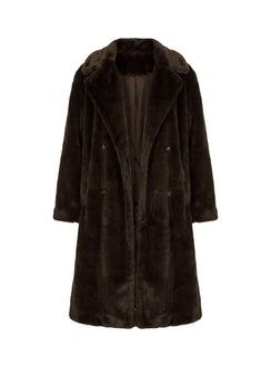 Alvie Longline Faux Fur Coat Brown