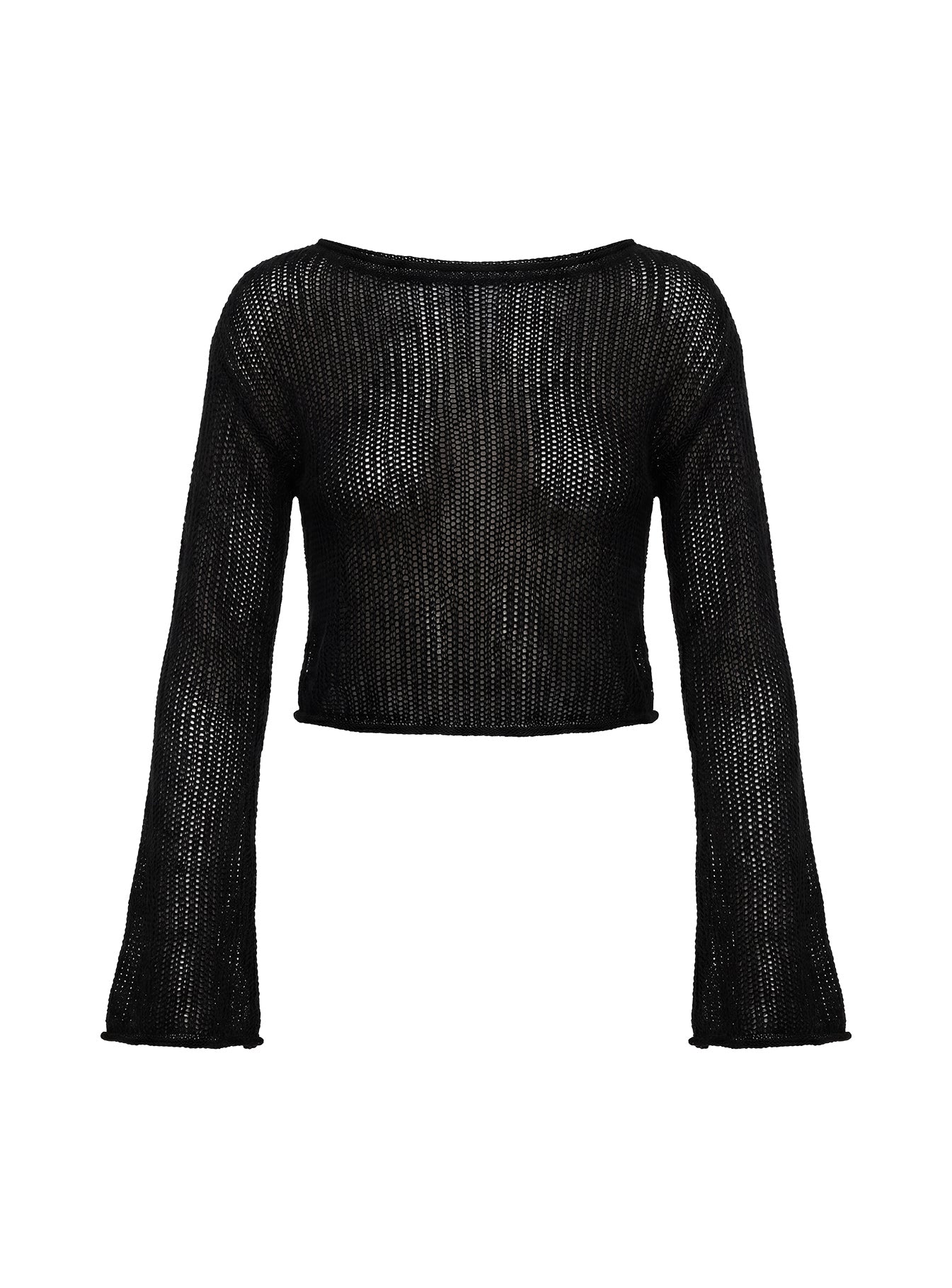 Discover the Cafe Pari Sweater Black womens jumpers in short length product Princess Polly