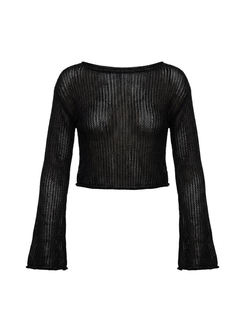 Discover the Cafe Pari Sweater Black womens jumpers in short length product Princess Polly