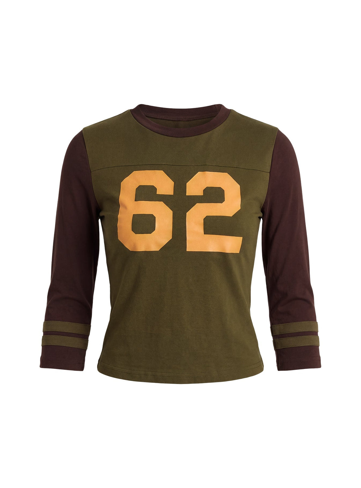 62 Varsity Long Sleeve Graphic Top Khaki Multi