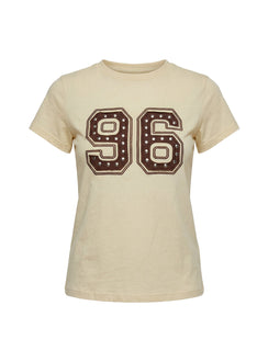 96 Charm Studded Graphic Baby Tee Yellow