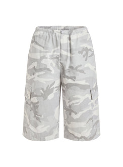 Allyza Baggy Cargo Shorts Snow Camo