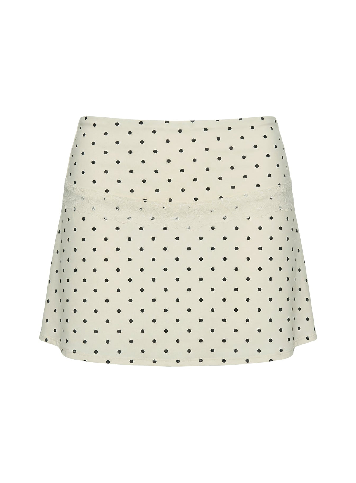 Amia Lace Mini Skirt Cream Polka Dot Mini Skirts Skirts 