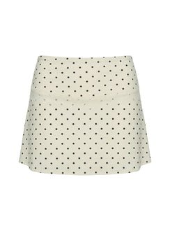 Amia Lace Mini Skirt Cream Polka Dot Mini Skirts Skirts 