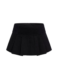 Amoure Pleated Micro Skort Black