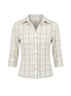 Anni 3/4 Sleeve Top Multi Check