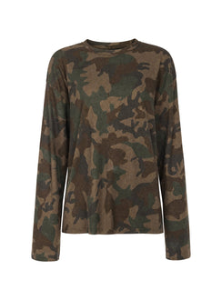 Arlla Waffle Jersey Long Sleeve Top Camo