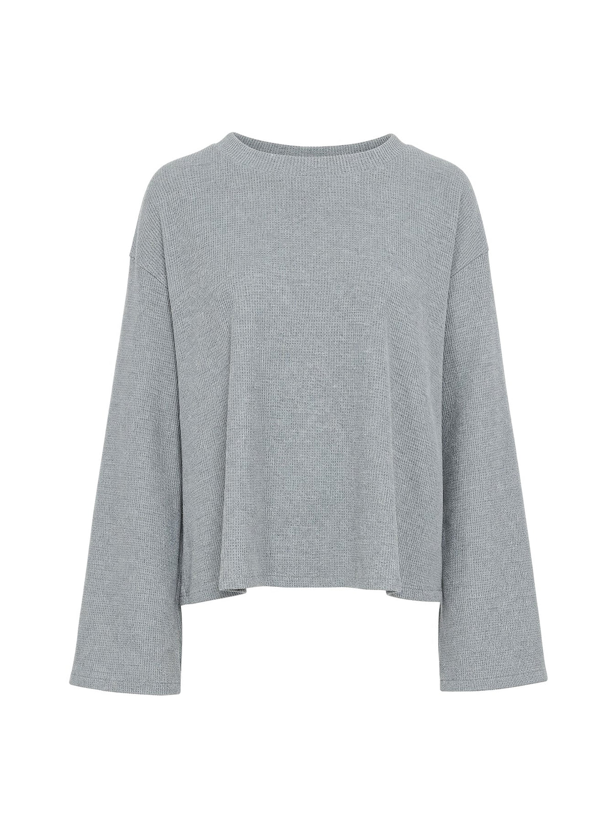Arlla Waffle Jersey Long Sleeve Top Grey