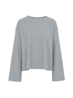 Arlla Waffle Jersey Long Sleeve Top Grey