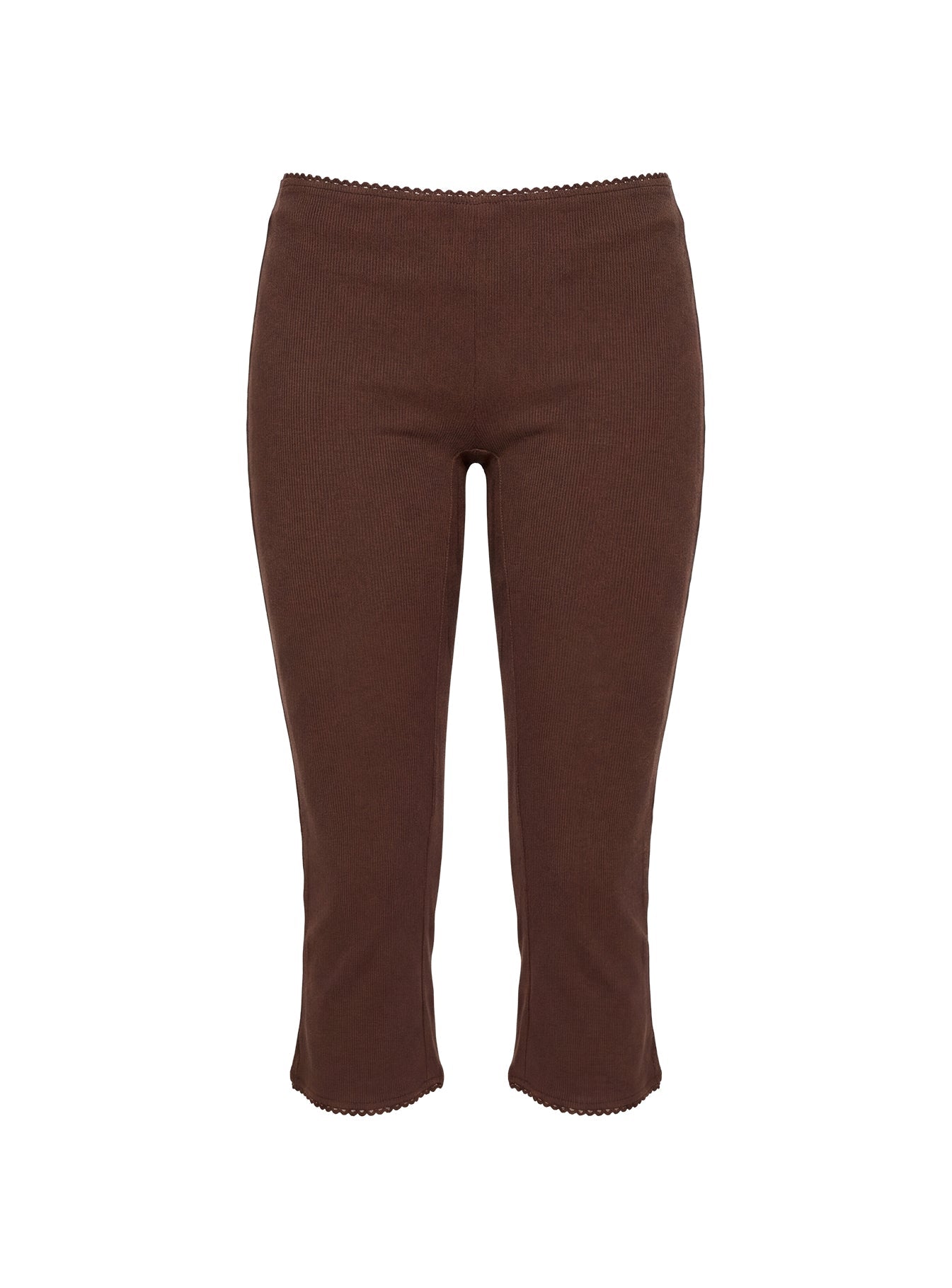 Baseline Rib Capri Pants Chocolate | Princess Polly