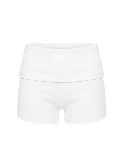 Baseline Low Rise Rib Shorts White