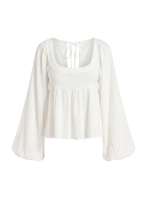 Benjie Long Sleeve Top White