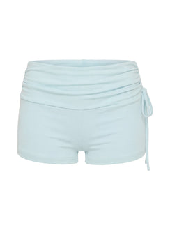 Daily Define Ruched Tie Side Micro Shorts Icy Blue