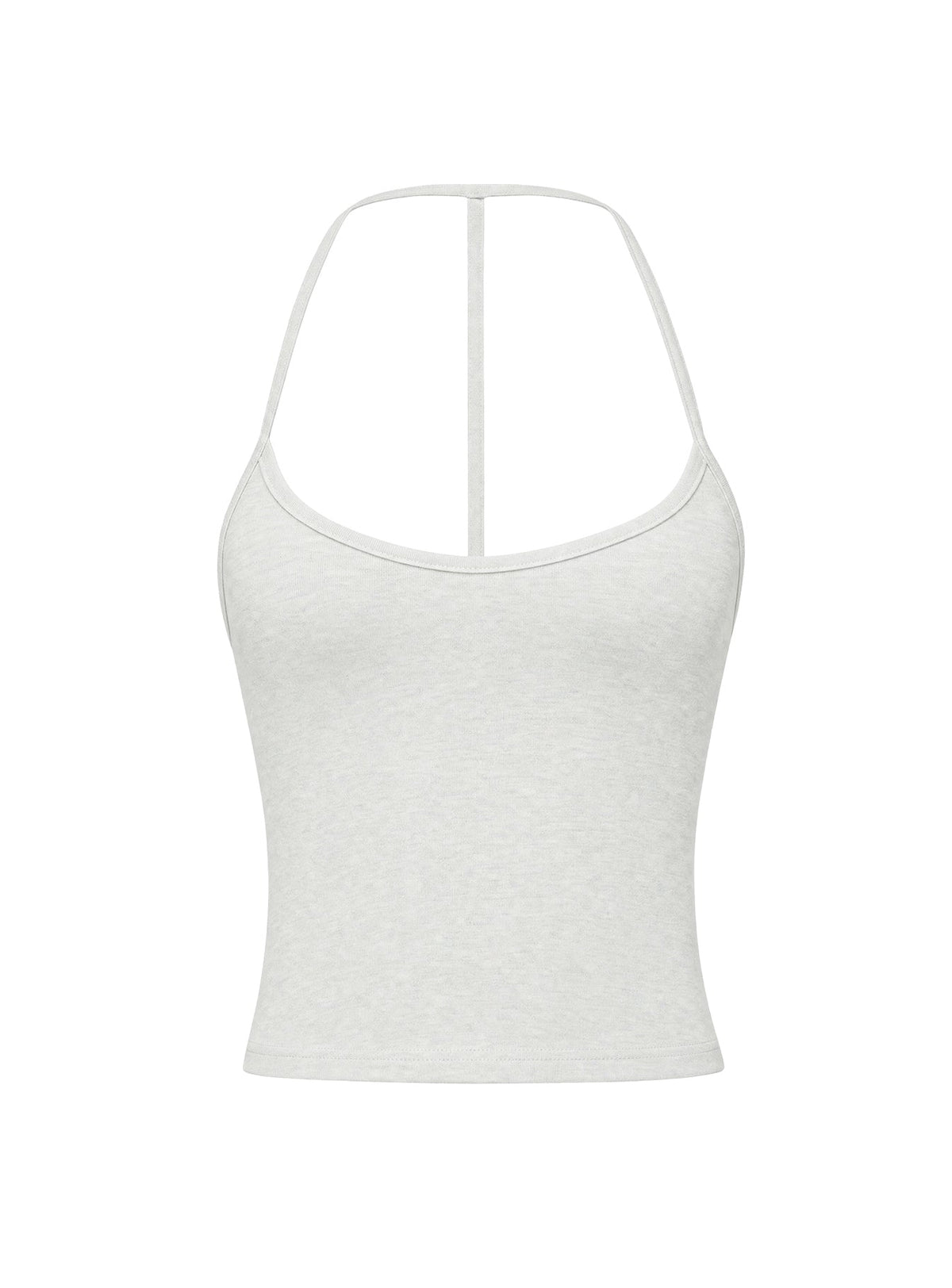 Cecilly Trim Racerback Top Grey Marle