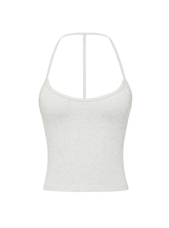 Cecilly Trim Racerback Top Grey Marle