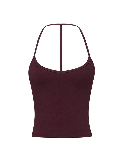 Cecilly Trim Racerback Top Plum
