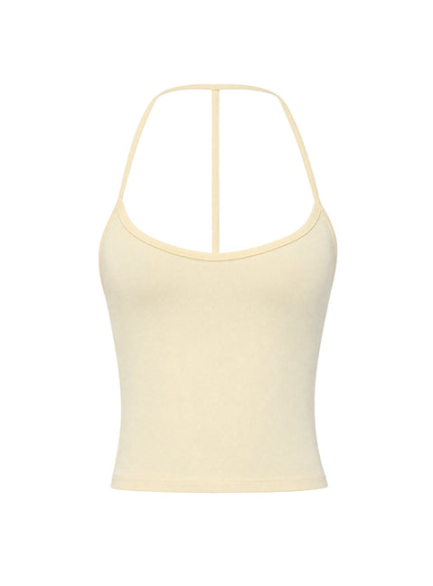 Cecilly Trim Racerback Top Yellow