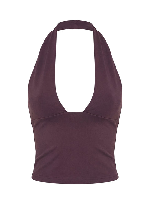 Daily Define Halter Tank Top Aubergine
