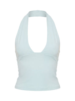 Daily Define Halter Tank Top Blue