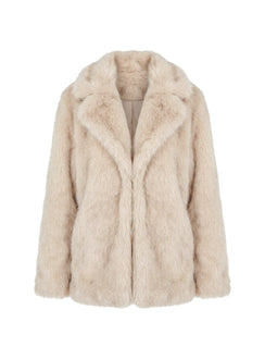 Clova Faux Fur Coat Grey