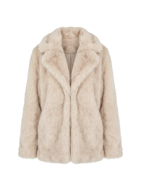 Clova Faux Fur Coat Grey