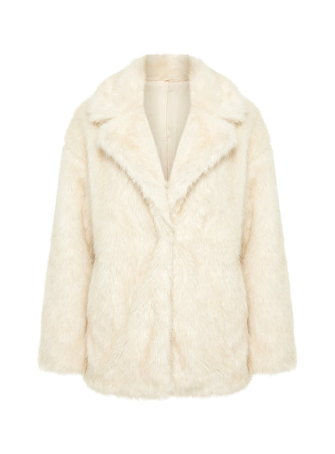 Clova Faux Fur Coat White