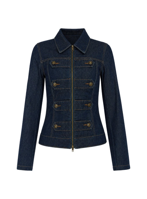 Cristen Cadet Buckle Denim Jacket Indigo