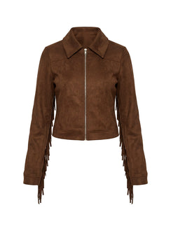 Dakohda Fringe Jacket Chocolate Brown