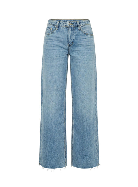 Showcasing the Darla Low Rise Straight Leg Jean in Vintage Light Blue as womens jeans with low-rise detail Princess Polly