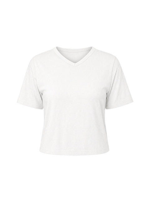 Dealia High V Boxy Tee White