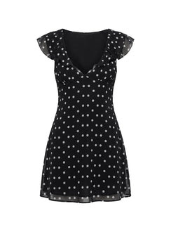 I Guess So Mini Dress Black Polka Dot