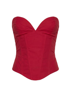 Isalina Strapless Corset Top Red
