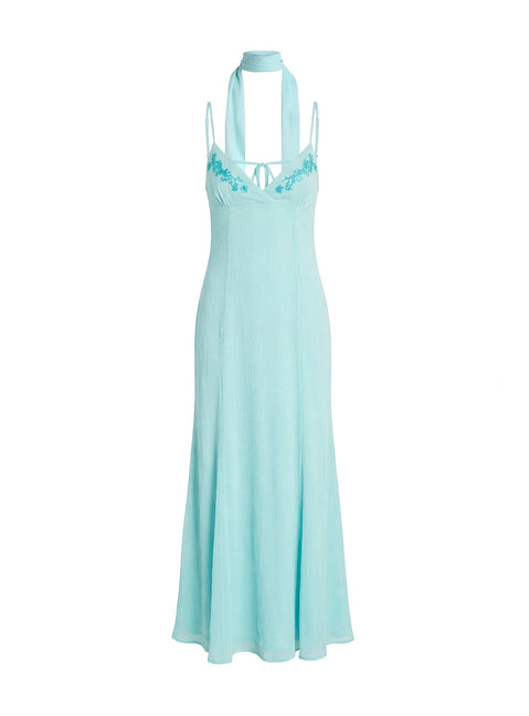Jadira Scarf Maxi Dress Aqua