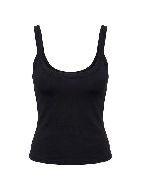 Kasper Cinched Longline Tank Top Black