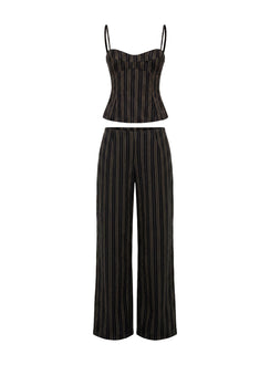 Kierstyn Corset Set Black Stripe Tall