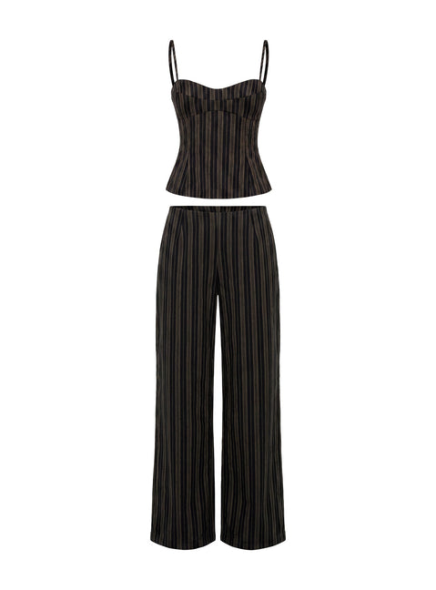Kierstyn Corset Set Black Stripe Tall