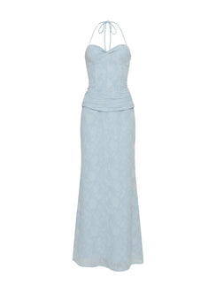 Love from Portofino Corset Maxi Dress Blue