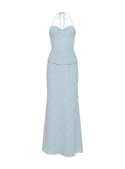 Love from Portofino Corset Maxi Dress Blue