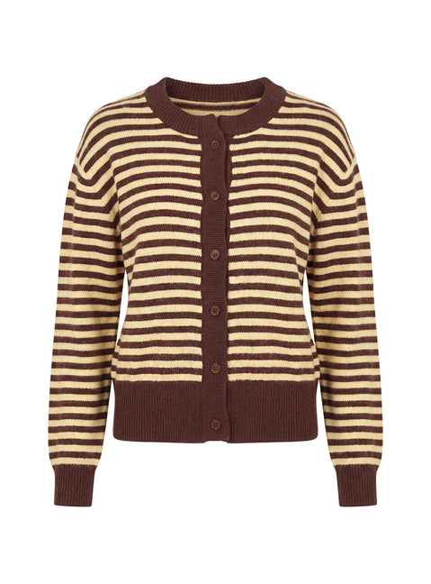 Melancholia Cardigan Brown / Lemon Stripe