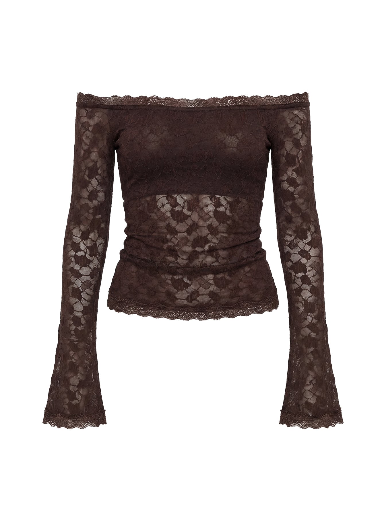 Mochapella Off The Shoulder Top Brown