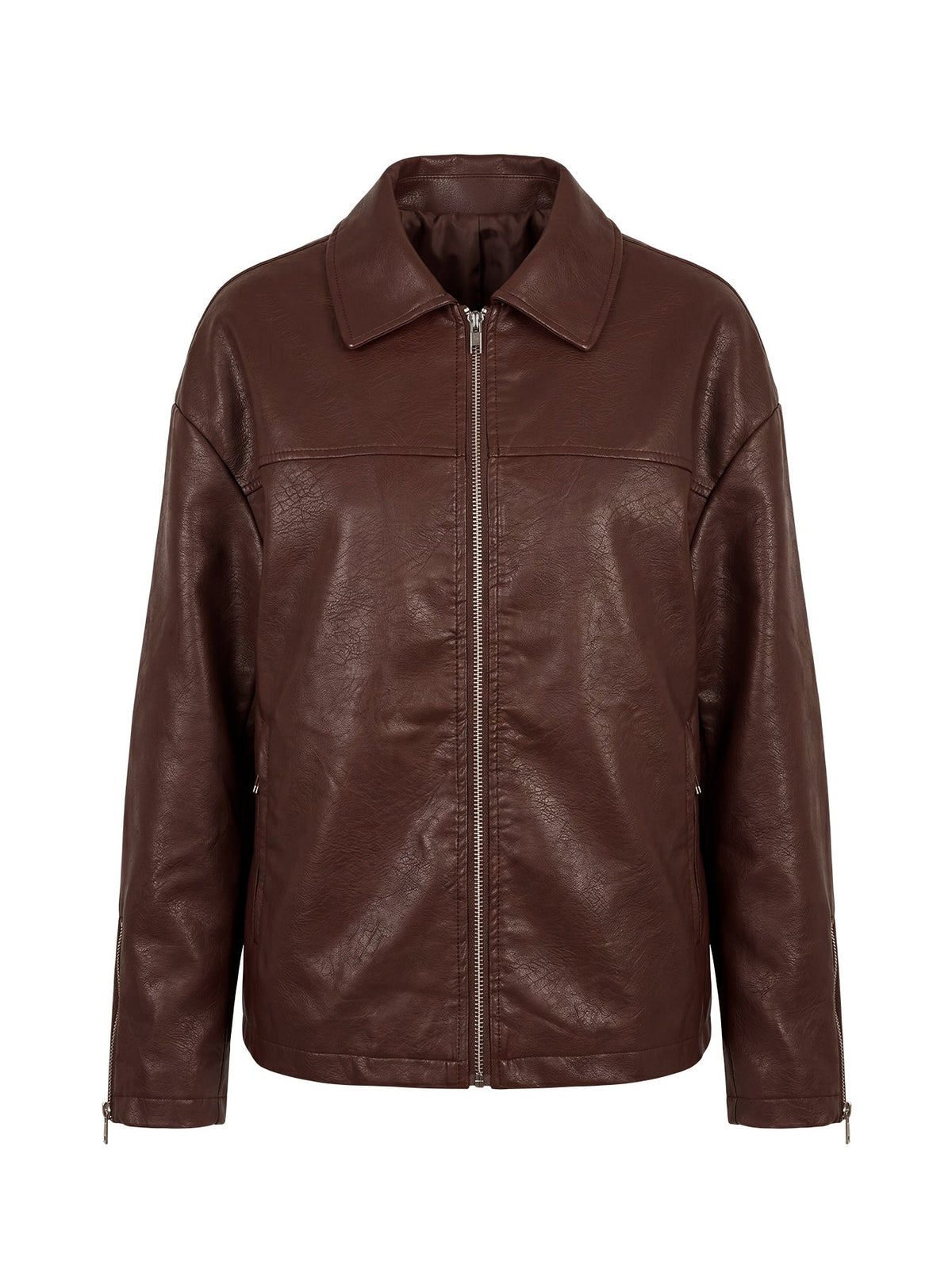 Napoleon Faux Leather Jacket Dark Brown